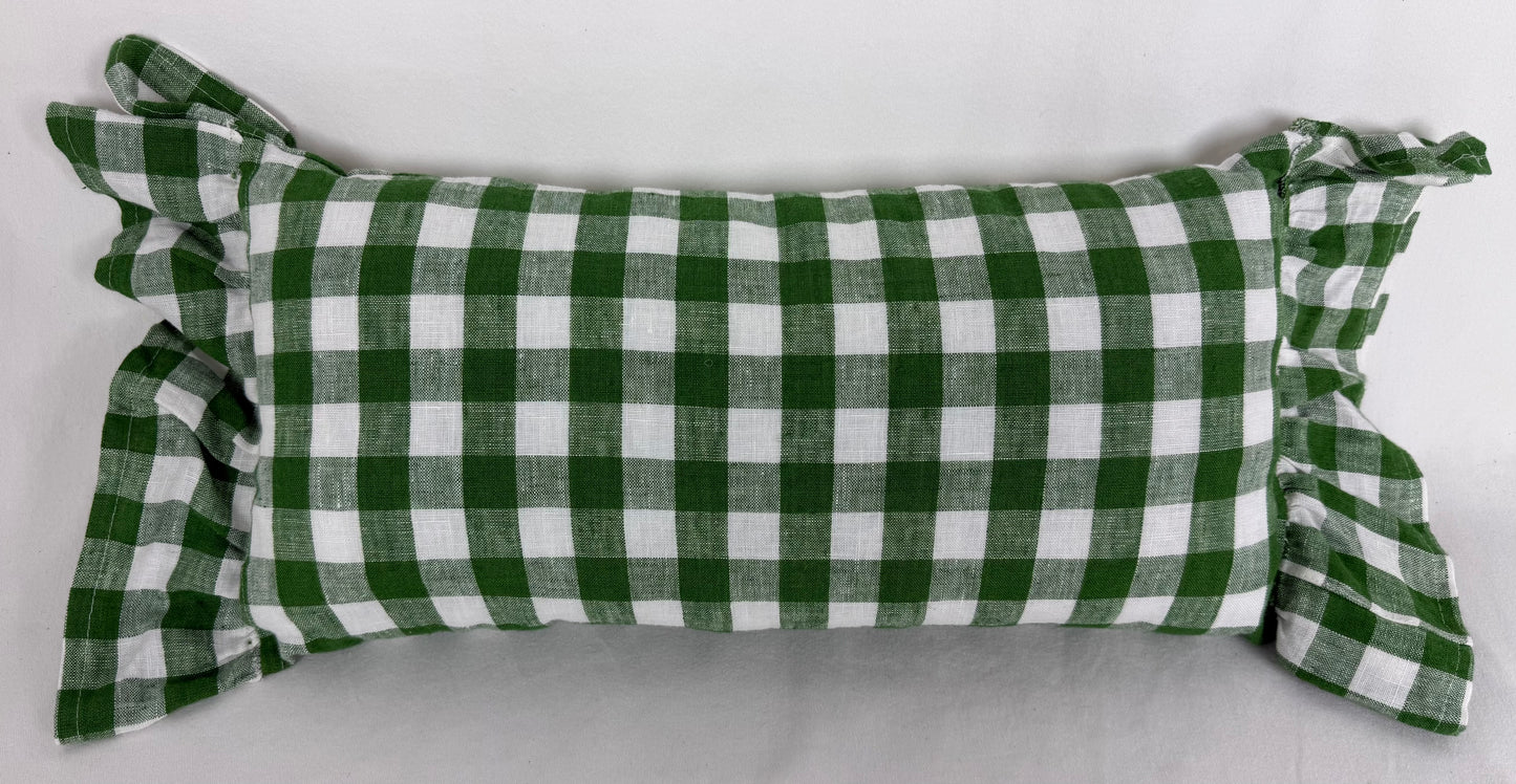 Magpie Green Check Pillow