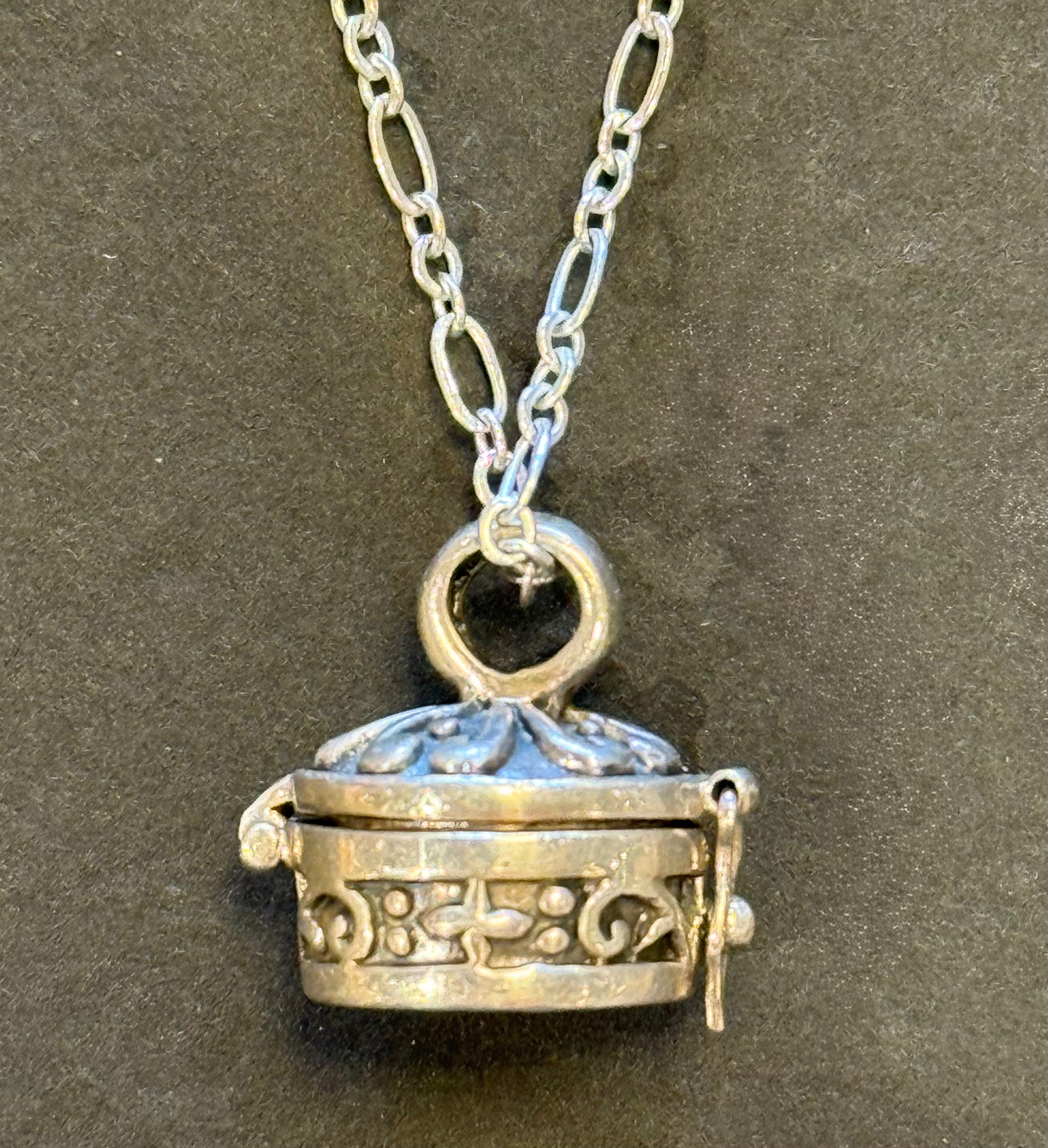 Prayer Box with Silver Chain