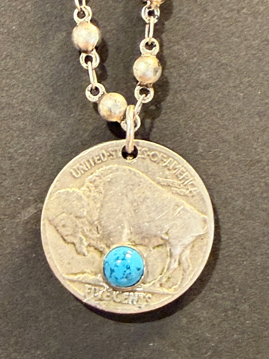 Buffalo Nickel Necklace with Rivet